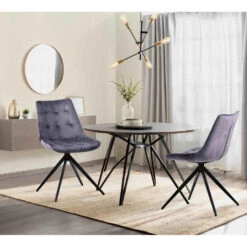 CLP Eetkamerstoel Merna Zwart Frame - Fluweel - Donkergrijs -Leen Bakker Winkel 8a1a31f8e06b4c6d81b55f49c7d43544