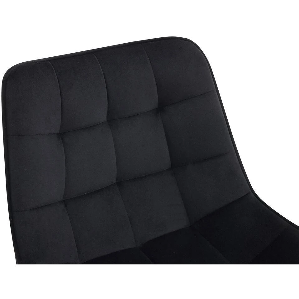 CLP Barkruk Dartford Mat Zwart Frame - Fluweel - Zwart 5 CLP Barkruk Dartford Mat Zwart Frame - Fluweel - Zwart - Afbeelding 3