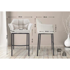 CLP Barkruk Damaso Zwart Frame - Stof - Wit -Leen Bakker Winkel 8b9c1f43cb764ca3be975572fc2ea9cb