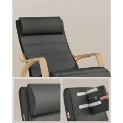 Schommelstoel - Relaxstoel - Verstelbaar 5 Standen - Grijs -Leen Bakker Winkel 8ba33988dd7249e59128c861b817a879