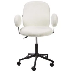 MORAGA - Bureaustoel - Gebroken Wit - Bouclé -Leen Bakker Winkel 8d43711d83134e3e8b3ee15cee3499be