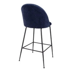 Giga Meubel Barstoel Velvet Blauw/Zwart - Zithoogte 77cm -Leen Bakker Winkel 8eb3efeb3c7c46dab217e786444dd0ab