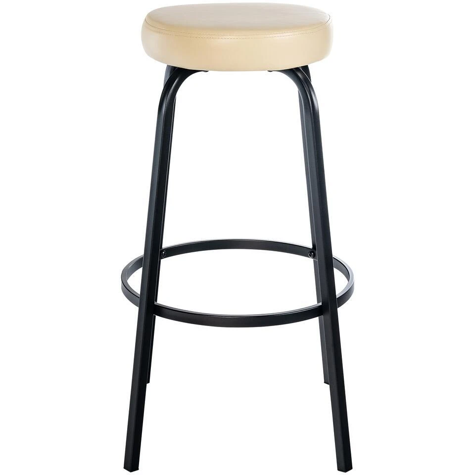 CLP Barkruk Kamari Mat Zwart Frame - Kunstleer - Creme 9 CLP Barkruk Kamari Mat Zwart Frame - Kunstleer - Creme - Afbeelding 7