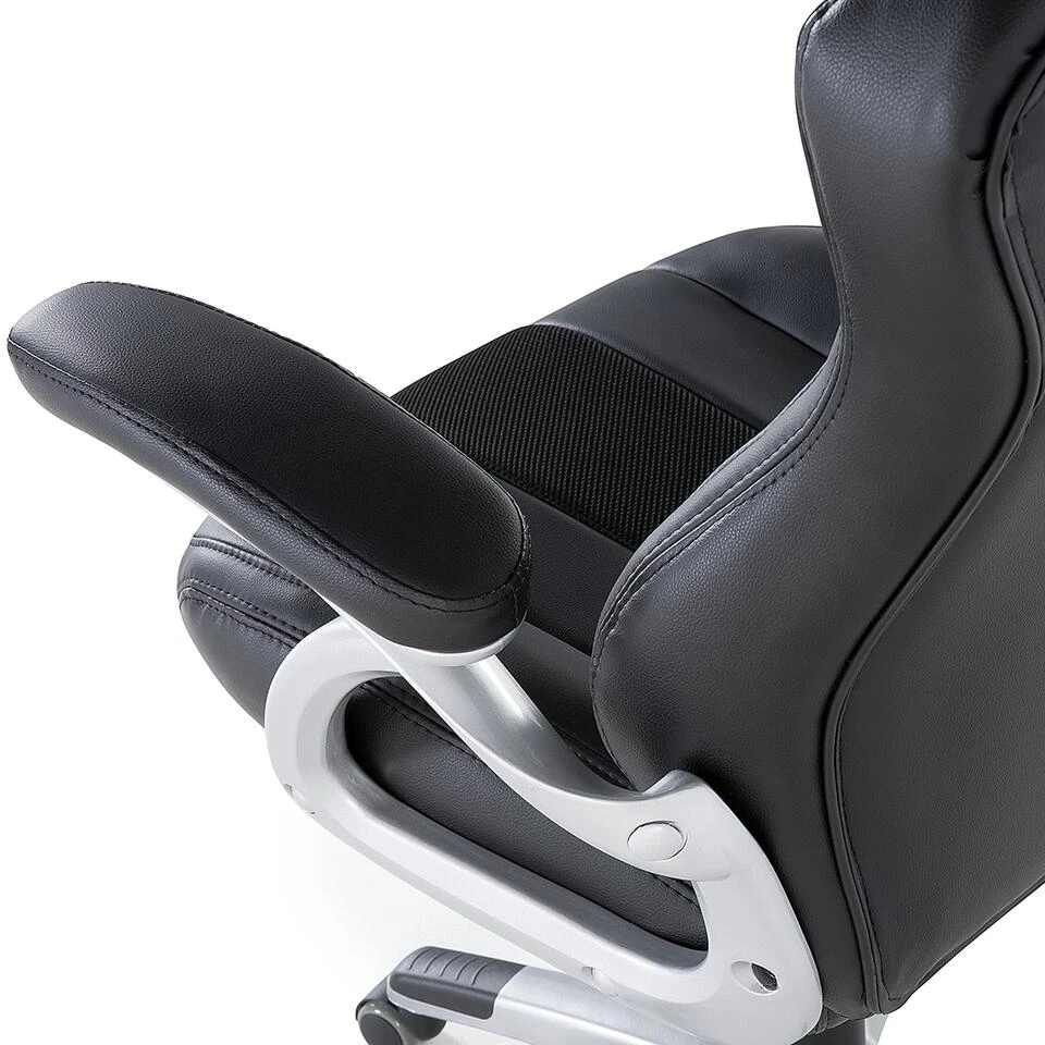 Beliani Bureaustoel ADVENTURE - Zwart Kunstleer 4 Beliani Bureaustoel ADVENTURE - Zwart Kunstleer - Afbeelding 2