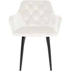 CLP Set Van 2 Eetkamerstoel Stanley Zwart Frame - Fluweel - Creme -Leen Bakker Winkel 919f3408cd604244b1263eea3ec6dedc