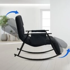 CLP Schommelstoel Cathy Stof - Zwart -Leen Bakker Winkel 92706a4465524737a146b41b229f0b5c