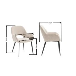 Eetkamerstoelen Set Van 4 Met Armleuning - Levi Mosterd Geel Stof -Leen Bakker Winkel 927979bf1ae34f59a24d1578ee77b64f