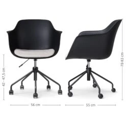 Nolon Nout-Liz Bureaustoel Zwart - Beige Kussen - Zwart Onderstel -Leen Bakker Winkel 928728d615064a38a0c178ab0568c0b1