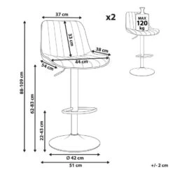 DUBROVNIK - Barkruk Set Van 2 - Bruin - Kunstleer -Leen Bakker Winkel 94ef641886ab4ca380f091330690b20e
