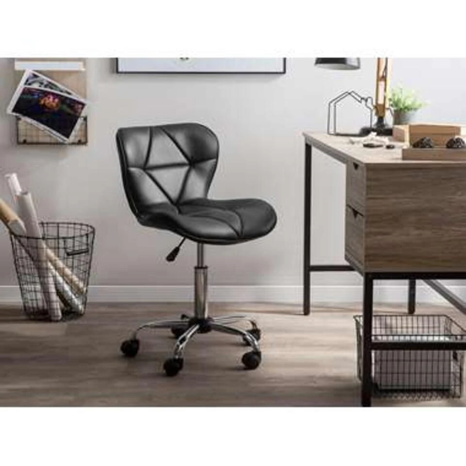 Beliani Bureaustoel VALETTA - Zwart Kunstleer 4 Beliani Bureaustoel VALETTA - Zwart Kunstleer - Afbeelding 2
