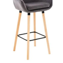 CLP Set Van 2 Barkruk Grant Natura Frame - Fluweel - Grijs -Leen Bakker Winkel 9658d47e24c44aed88a8d2d857d67ec4