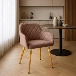 CLP Set Van 2 Eetkamerstoel Monett Goud Frame - Fluweel - Bruin 11 CLP Set Van 2 Eetkamerstoel Monett Goud Frame - Fluweel - Bruin -Leen Bakker Winkel 966e0304df294ae4b7d0e9e6702d420c