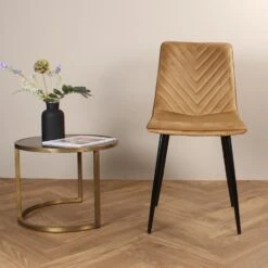DS4U - Gaby Eetkamerstoel Velvet Goud -Leen Bakker Winkel 97e3023a34b842aea0cae133e02c84fd