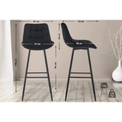 CLP Barkruk Dartford Mat Zwart Frame - Fluweel - Zwart 10 CLP Barkruk Dartford Mat Zwart Frame - Fluweel - Zwart -Leen Bakker Winkel 9818a774d7e54505b7728364343b7adb