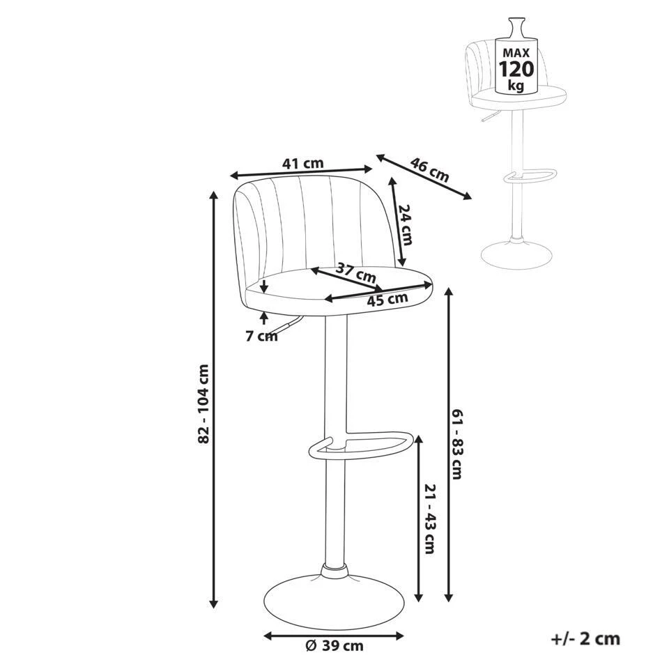 VLORE - Barkruk Set Van 2 - Donkergroen - Kunstleer 6 VLORE - Barkruk Set Van 2 - Donkergroen - Kunstleer - Afbeelding 4