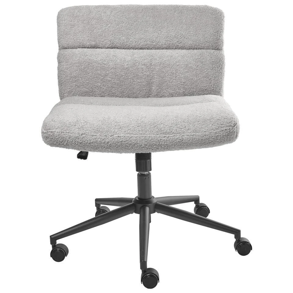 CATLIN - Bureaustoel - Lichtgrijs - Bouclé 10 CATLIN - Bureaustoel - Lichtgrijs - Bouclé - Afbeelding 8