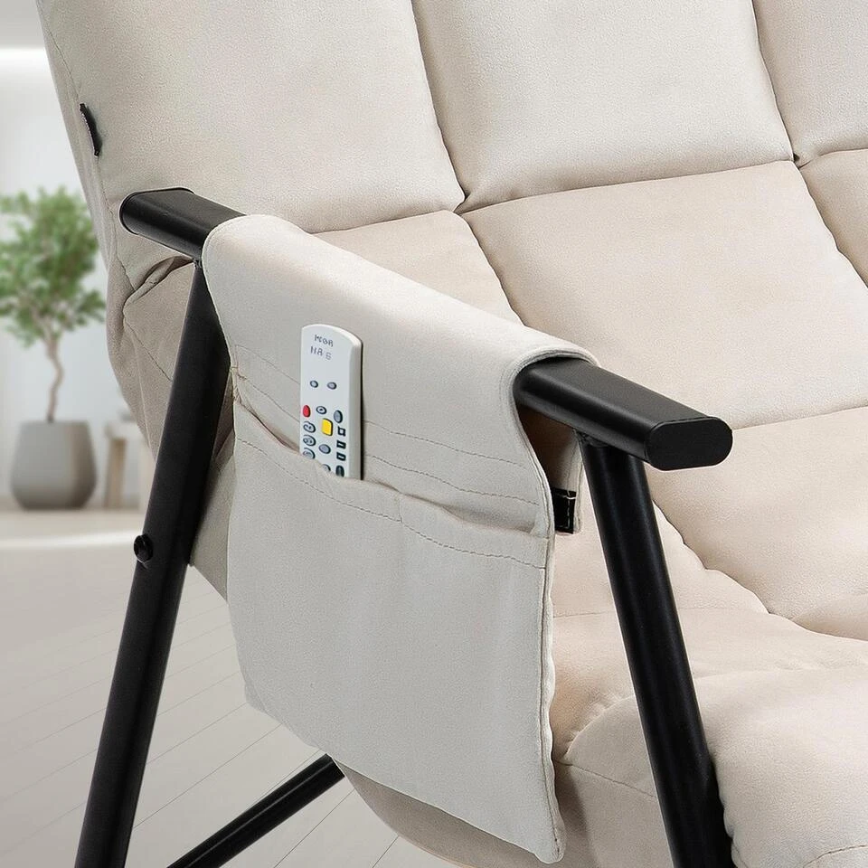 CLP Schommelstoel Cathy Fluweel - Creme 8 CLP Schommelstoel Cathy Fluweel - Creme - Afbeelding 6