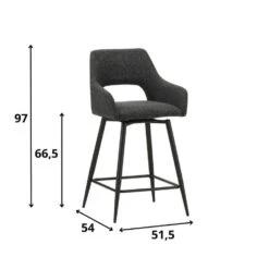 Barkruk Skye Draaibaar Met Armleuning Zwart - Zithoogte 66,50 Cm - Stof - Zwart 17 Barkruk Skye Draaibaar Met Armleuning Zwart - Zithoogte 66,50 Cm - Stof - Zwart -Leen Bakker Winkel 9d4516eb15764da1aa6f1e7bdeef6a5b