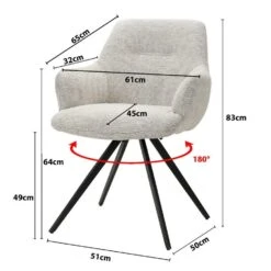 Eetkamerstoel Stof Beige - Zithoogte 49cm - 65x61x83cm - Doreen - Set Van 2 -Leen Bakker Winkel 9daa1f173ad64b4ba86528a81fefda4d