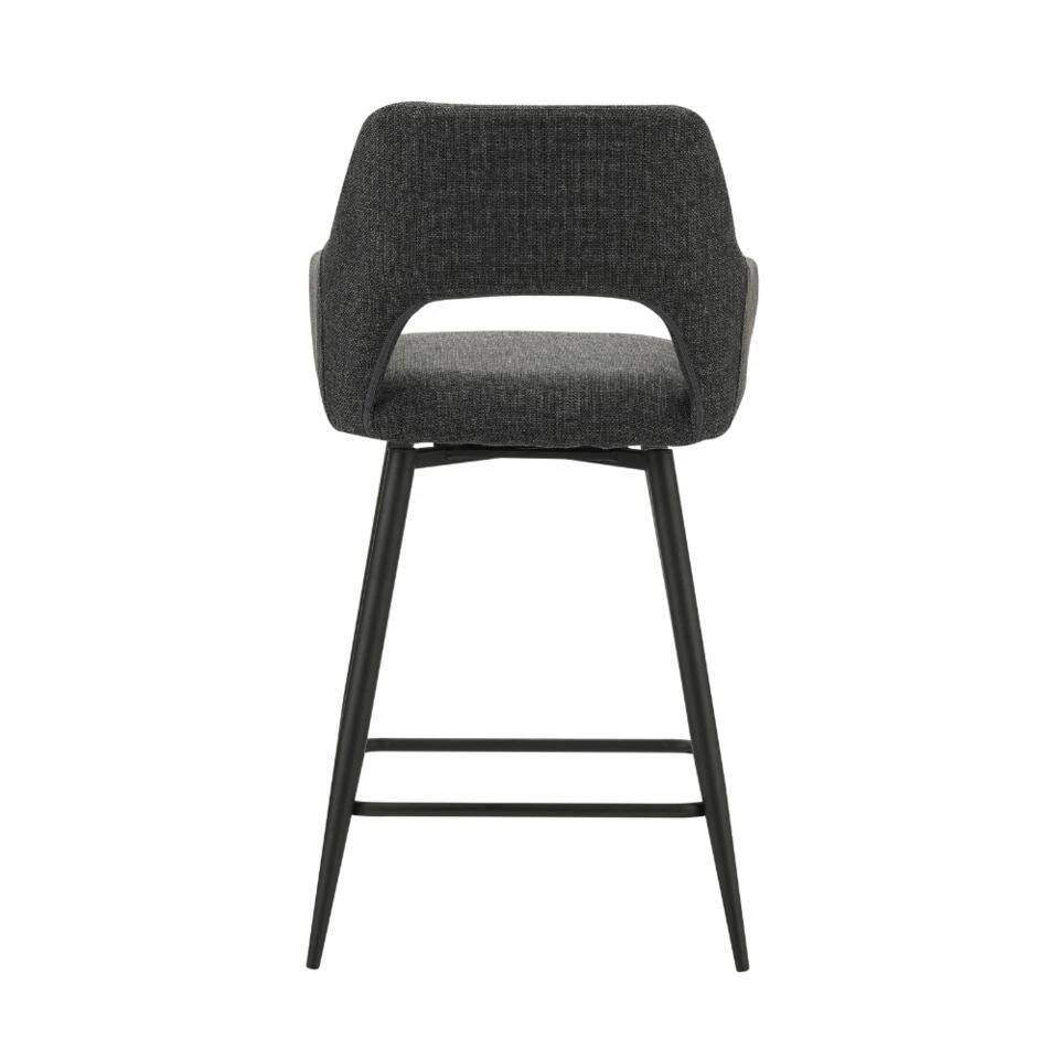 Barkruk Skye Draaibaar Met Armleuning Zwart - Zithoogte 66,50 Cm - Stof - Zwart 7 Barkruk Skye Draaibaar Met Armleuning Zwart - Zithoogte 66,50 Cm - Stof - Zwart - Afbeelding 5