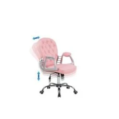 Beliani Bureaustoel PRINCESS - Roze Kunstleer -Leen Bakker Winkel 9ebca098962b48debcbc2682051e41e0