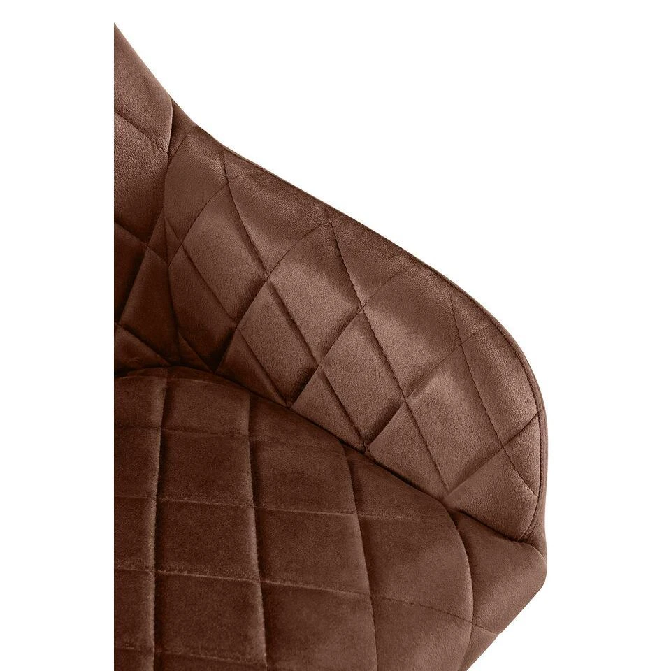 CLP Set Van 2 Eetkamerstoel Monett Goud Frame - Fluweel - Bruin 7 CLP Set Van 2 Eetkamerstoel Monett Goud Frame - Fluweel - Bruin - Afbeelding 5