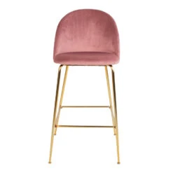 Giga Meubel Barstoel Velvet Roze Brass - Zithoogte 77cm -Leen Bakker Winkel 9feaa2d37dfd4237a41bc44e97521c6e