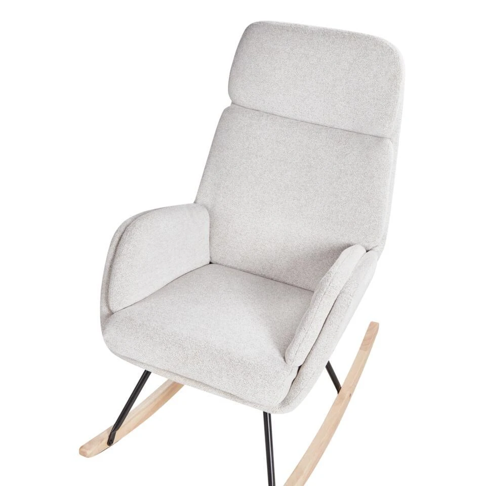 KVELIA - Schommelstoel - Wit - Polyester 9 KVELIA - Schommelstoel - Wit - Polyester - Afbeelding 7