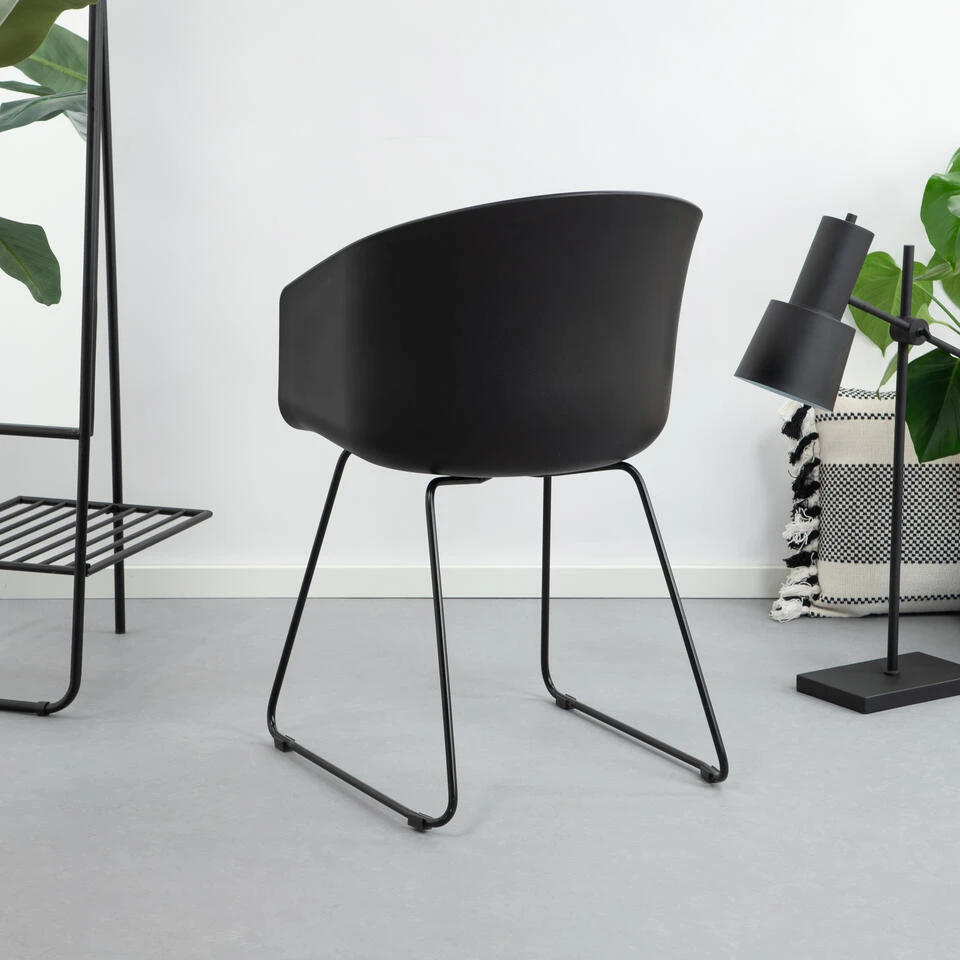 Sohome Eetkamerstoel / Kuipstoel - Set Van 2 - Doris - Zwart 5 Sohome Eetkamerstoel / Kuipstoel - Set Van 2 - Doris - Zwart - Afbeelding 3