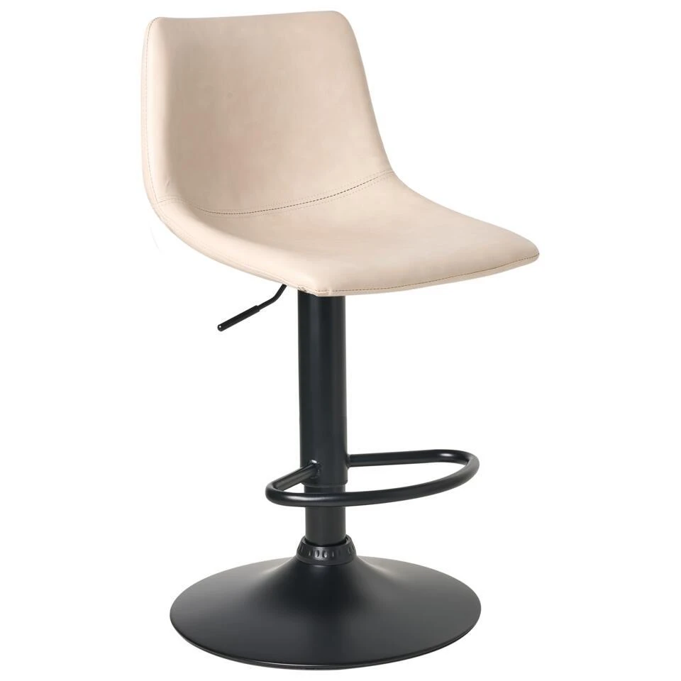 LEBRIJA - Barkruk Set Van 2 - Lichtbeige - Kunstleer 8 LEBRIJA - Barkruk Set Van 2 - Lichtbeige - Kunstleer - Afbeelding 6