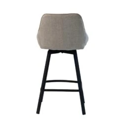 Barstoel Stof Beige - Zithoogte 65cm - 50x49x89cm - Roos - Set Van 2 -Leen Bakker Winkel a60352e60a0f44c583a191b55994aaef