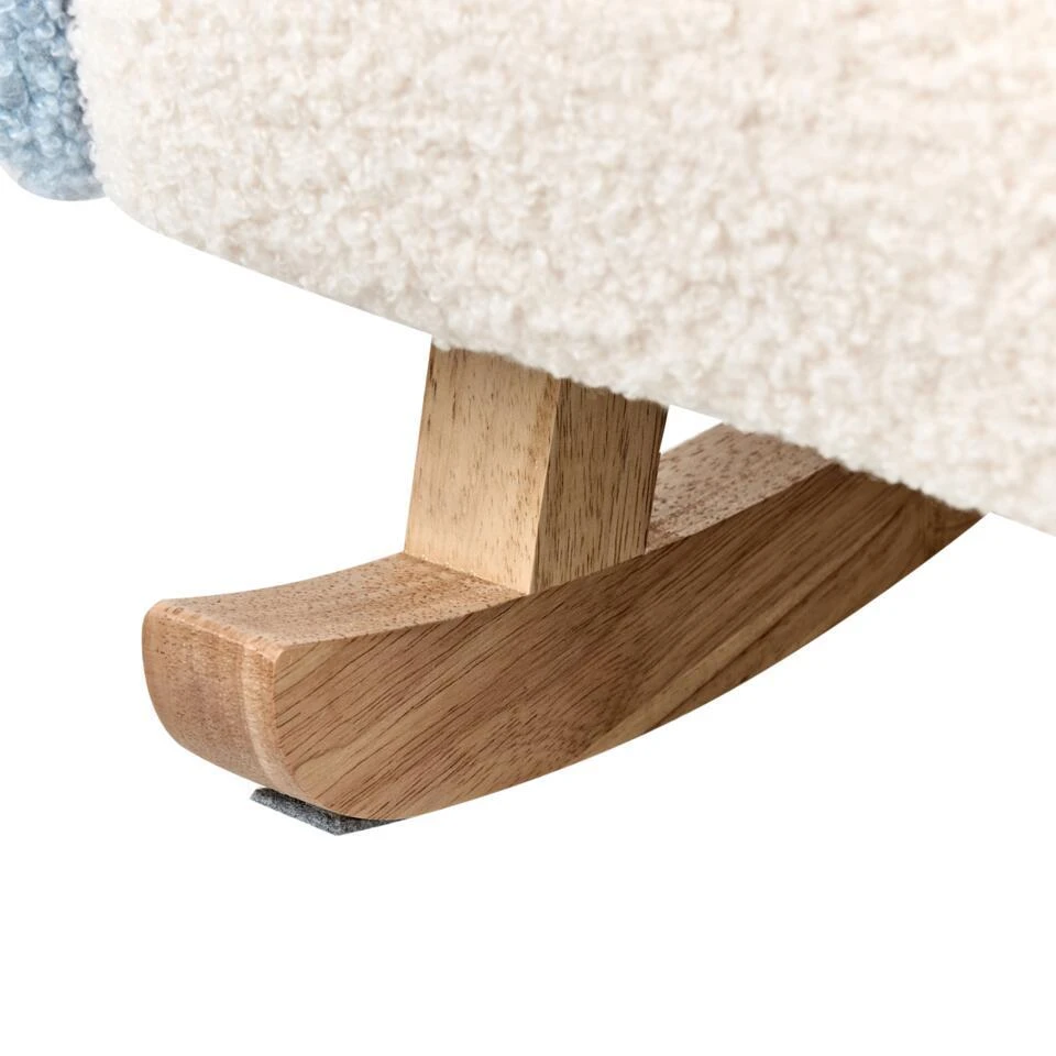 OMBO - Schommelstoel Voor Kinderen - Lichtblauw - Bouclé 12 OMBO - Schommelstoel Voor Kinderen - Lichtblauw - Bouclé - Afbeelding 10