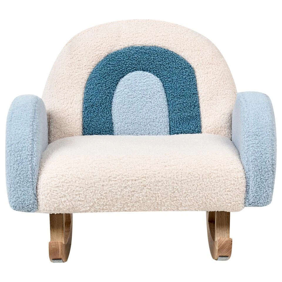 OMBO - Schommelstoel Voor Kinderen - Lichtblauw - Bouclé 8 OMBO - Schommelstoel Voor Kinderen - Lichtblauw - Bouclé - Afbeelding 6