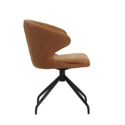 Draaibare Eetkamerstoel Eloi Cognac - Stof - Bruin -Leen Bakker Winkel a7ce1cb221594359b5460256fa8bbf42