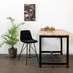 Barstoel Velvet Zwart - Zithoogte 66cm - 47x55x95cm - Set Van 2 - Barstoel Ivy - -Leen Bakker Winkel ab7ade005d3f42fa9ac4ad88e020bf31