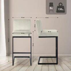 CLP Barkruk Hopewell Zwart Frame - Fluweel - Creme -Leen Bakker Winkel ac516f169b194dc5a6b2d03f58af7e2b