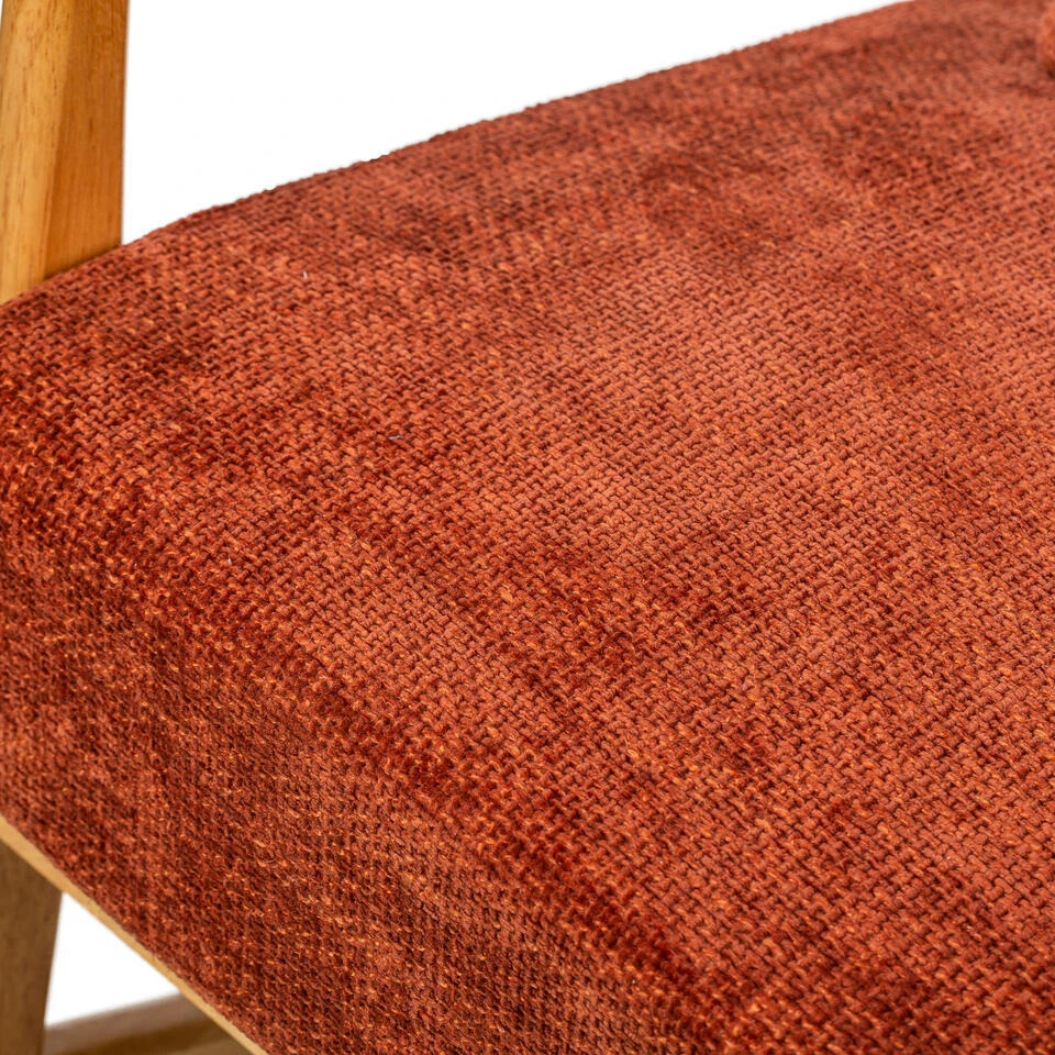 Schommelstoel Van Massief Hout En Terracotta Stof 8 Schommelstoel Van Massief Hout En Terracotta Stof - Afbeelding 6