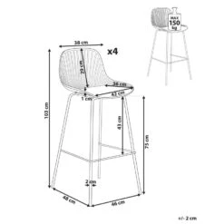 KLEVE - Set Van 4 Barstoelen - Beige - Synthetisch Materiaal -Leen Bakker Winkel acf985b6ed854e01b2db27d635603aac