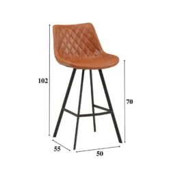 Industriële Barkruk Juno Cognac - Zithoogte 70 Cm - Kunstleder - Bruin -Leen Bakker Winkel ad27d02d502b47a8a97349787d861048