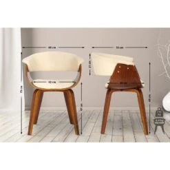 CLP Set Van 2 Bruce Eetkamerstoelen Frame Walnoot Kunstleder Crème -Leen Bakker Winkel ad742c249b8e4966bc5c2a7dbe9e5294