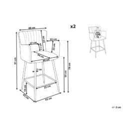 SANILAC - Barkruk Set Van 2 - Wit - Fluweel -Leen Bakker Winkel adff8967b5b6432ab12dd2f7c57bb731