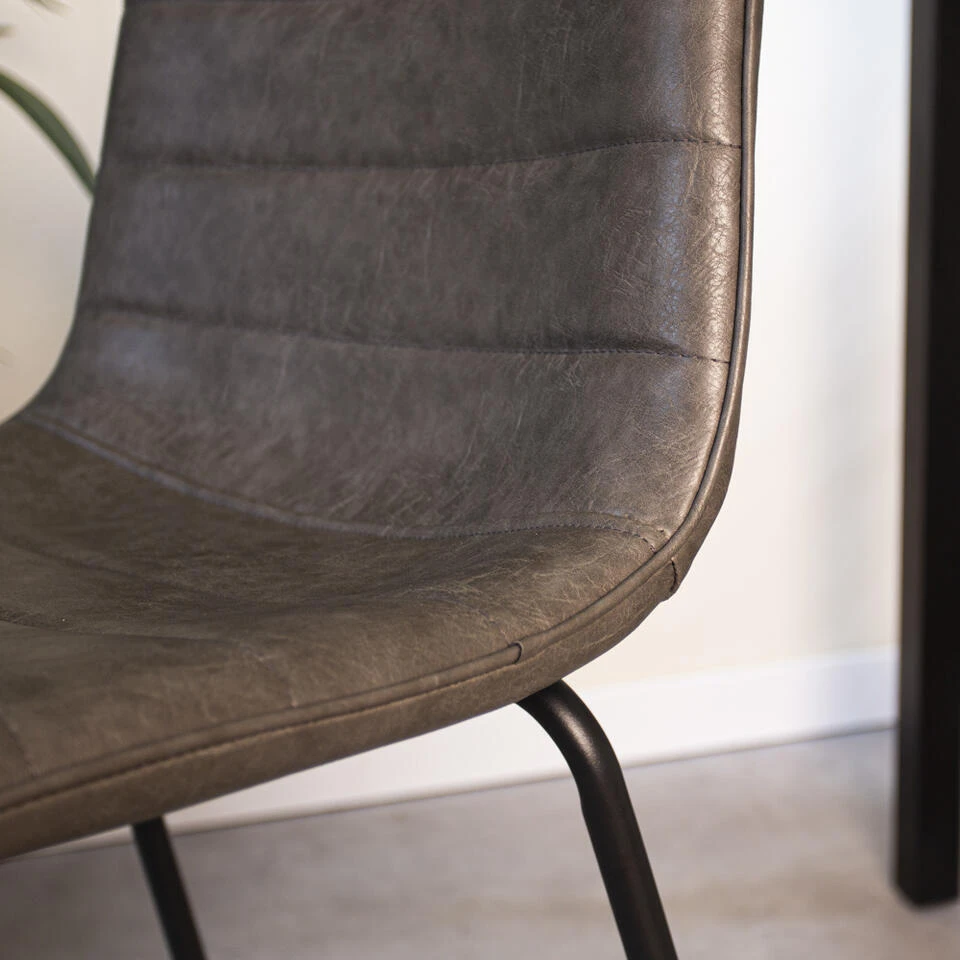 Industriële Barkruk Mark Antraciet - Zithoogte 65 Cm - Kunstleder - Grijs 7 Industriële Barkruk Mark Antraciet - Zithoogte 65 Cm - Kunstleder - Grijs - Afbeelding 5