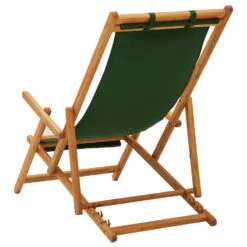VidaXL Strandstoel Inklapbaar Massief Eucalyptushout En Stof Groen -Leen Bakker Winkel b0b1fb620c3e4cdb8e8611ed55679802