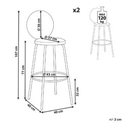 EMERY - Barkruk Set Van 2 - Zwart - Bouclé -Leen Bakker Winkel b1a5c44ba50e4fefb5576f4e31799d8e