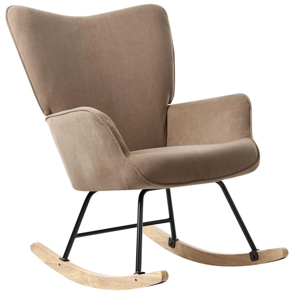 ARSET - Schommelstoel - Taupe - Bouclé 6 ARSET - Schommelstoel - Taupe - Bouclé - Afbeelding 5