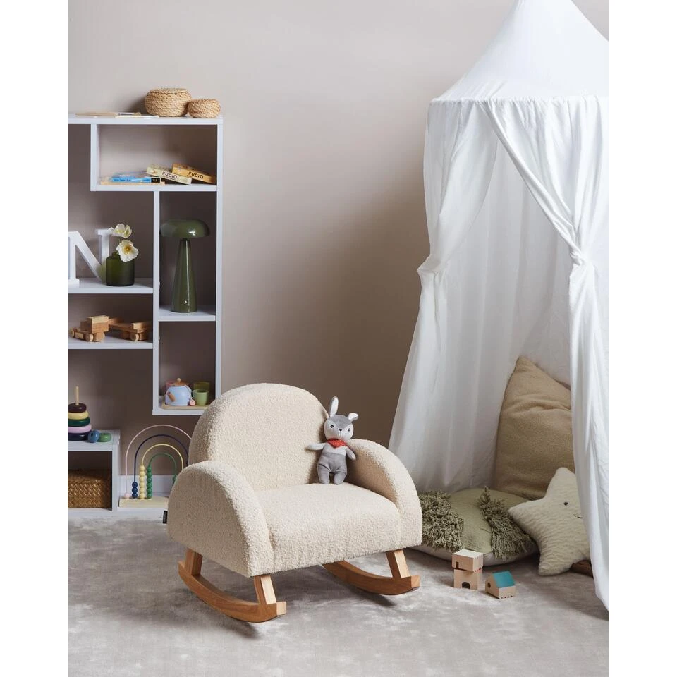 HUG - Schommelstoel Voor Kinderen - Lichtbeige - Bouclé 4 HUG - Schommelstoel Voor Kinderen - Lichtbeige - Bouclé - Afbeelding 2
