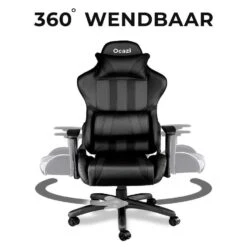 Ocazi Chicago Gamingstoel - Bureaustoel - Zwart -Leen Bakker Winkel b4422edc4d2145cf90dd3f074a62a5a0