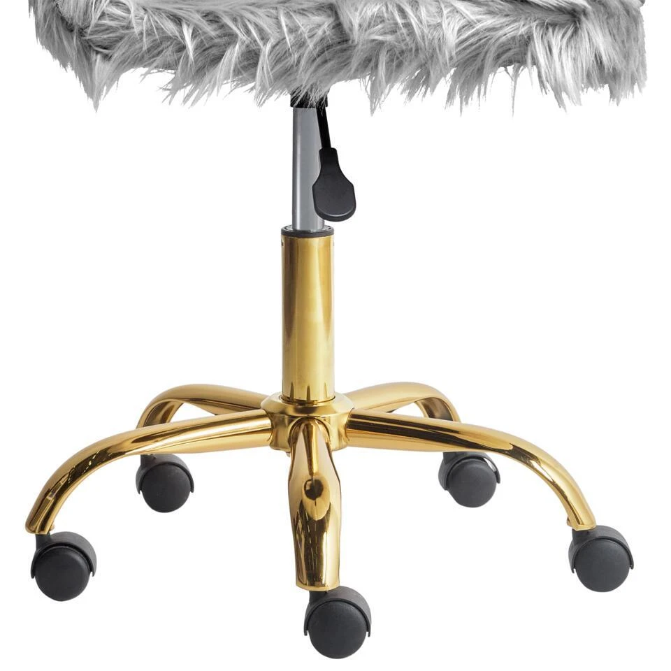 MARGATE - Bureaustoel - Grijs - Kunstbont 13 MARGATE - Bureaustoel - Grijs - Kunstbont - Afbeelding 11