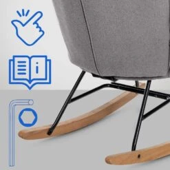 CLP Schommelstoel Sanka Stof - Grijs -Leen Bakker Winkel b5722b1d13a74b62ab486c58dd737a47