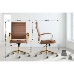 CLP Bureaustoel Havanna Goud Frame - Kunstleer - Licht Bruin 11 CLP Bureaustoel Havanna Goud Frame - Kunstleer - Licht Bruin -Leen Bakker Winkel b5aef21522854110bb64b5ee4f55e484